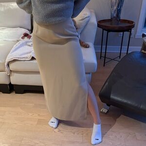 Chic Beige Maxi Skirt